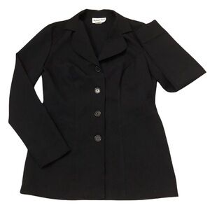 VINTAGE Michael Blake Women’s Tailored Blazer Button Down Black Size 8 1990 VTG